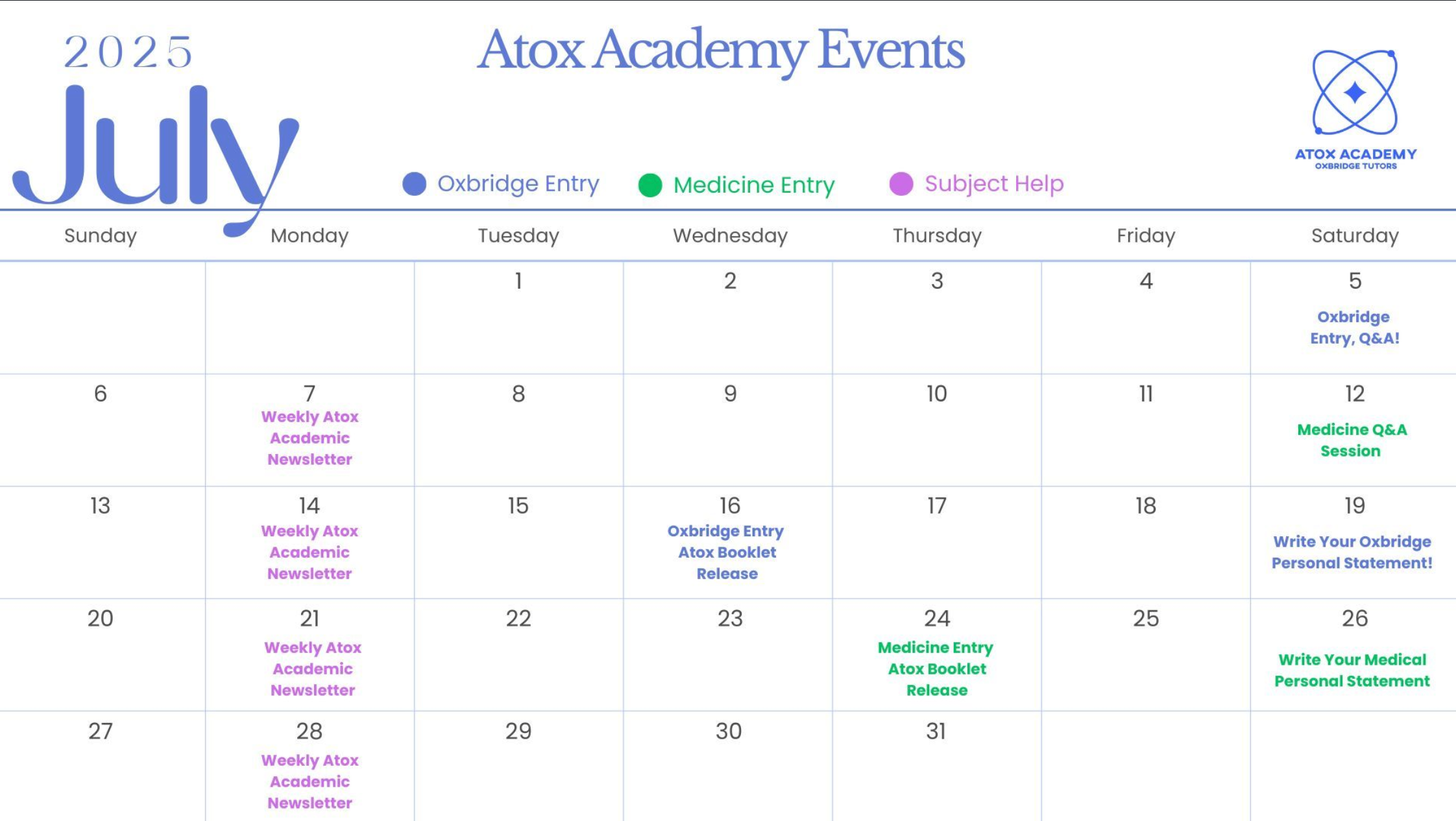 Atox events and learning
